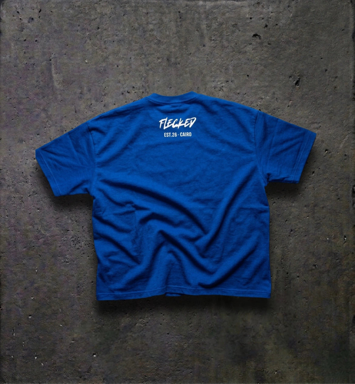 FLECKED Royal blue Boxyfit Tee