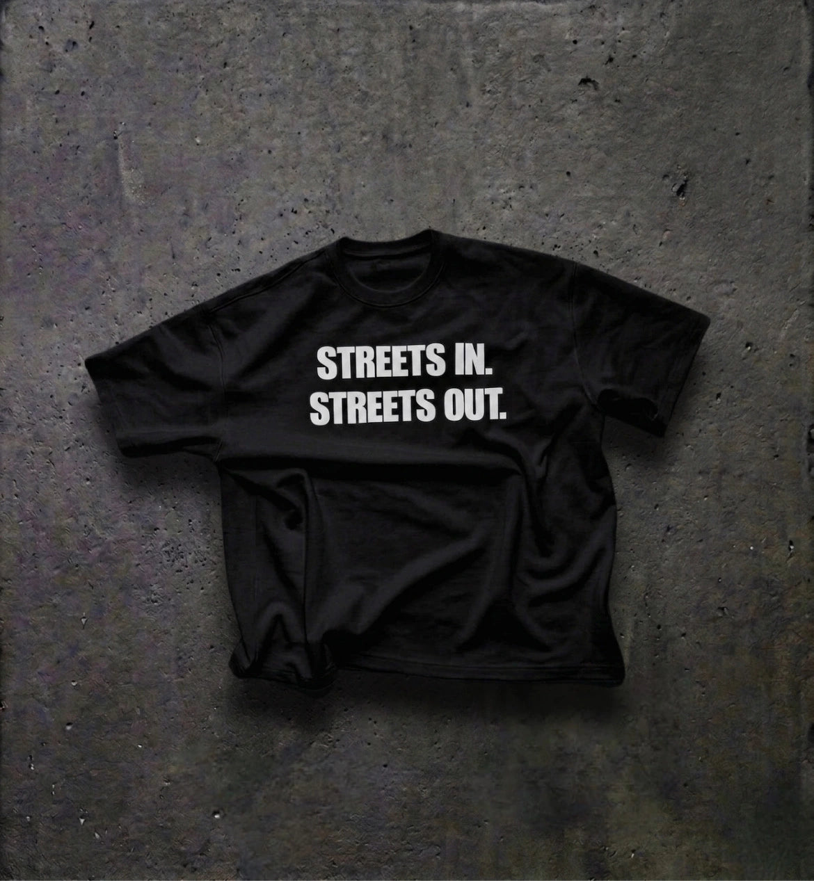 FLECKED Black Boxy fit Tee
