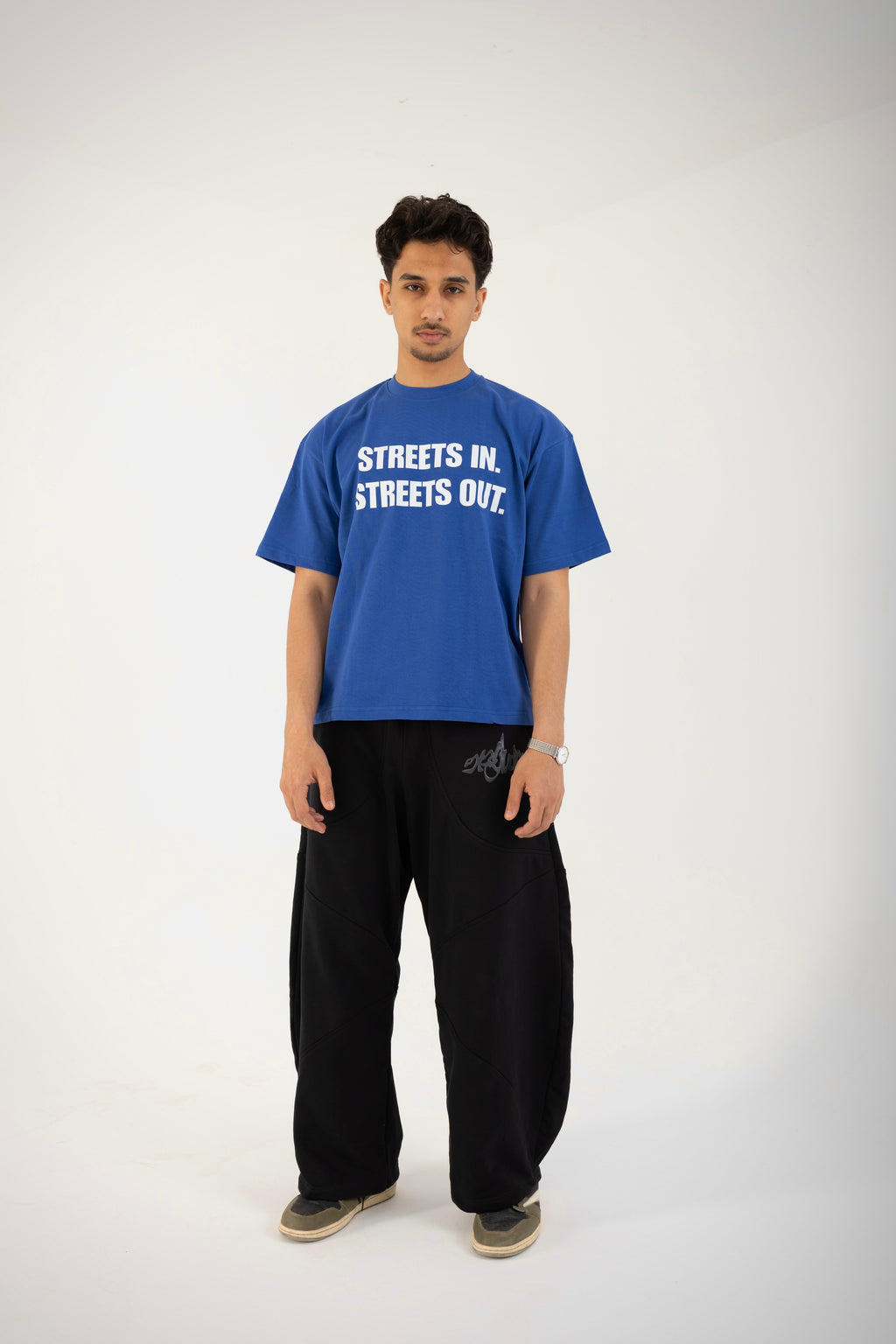 FLECKED Royal blue Boxyfit Tee
