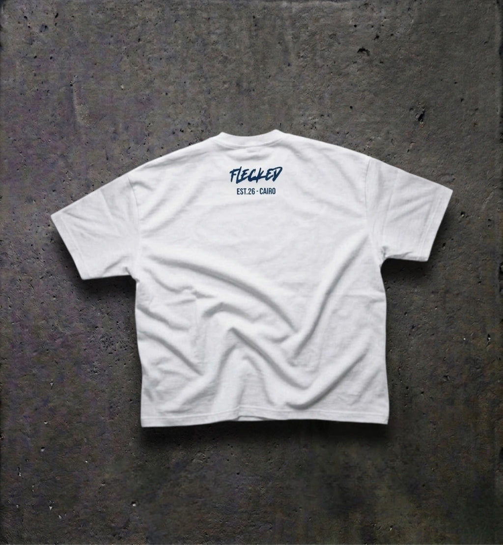 FLECKED white Boxyfit Tee